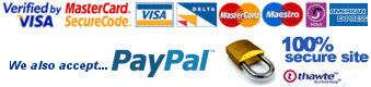 All Major Debit, Credit Cards Taken and Paypal